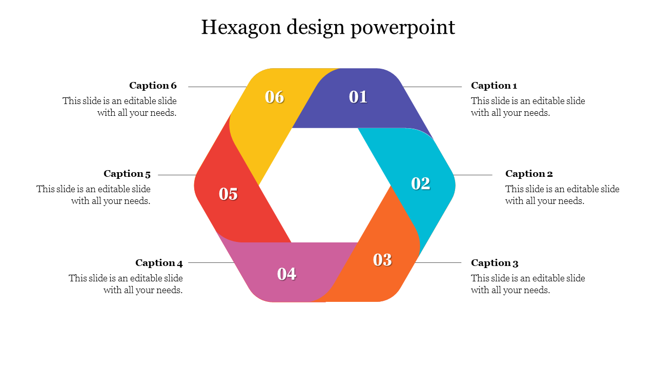 Attractive Hexagon Design PowerPoint Template Presentation